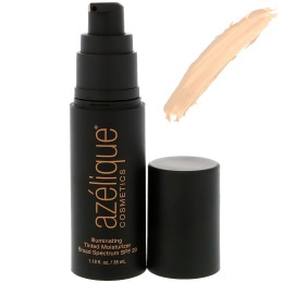 Azelique, Придающее блеска тонирующее увлажняющее средство широкого спектра с SPF 20, Светлый оттенок, Без тестирований на животных, Сертифицированный веганский продукт, 1,18 ж. унц.(35 мл)