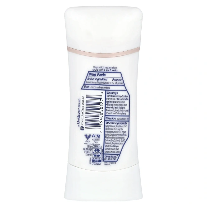 Dove, Even Tone + ниацинамид, дезодорант-антиперспирант, масло ши и ваниль, 74 г (2,6 унции)