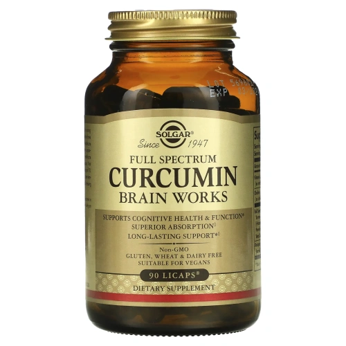 Solgar, Full Spectrum Curcumin, Brain Works, 90 Vegan Capsules (LiCaps)