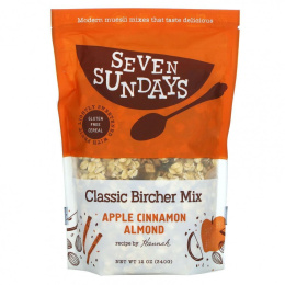 Seven Sundays, Classic Bircher Mix, яблоко, корица и миндаль, 340 г (12 унций)