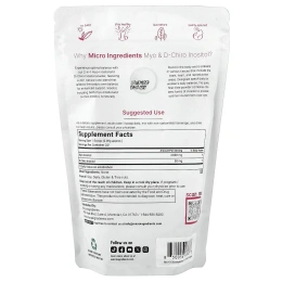 Micro Ingredients, мио- и D-хироинозитол в порошке, 454 г (1 фунт)
