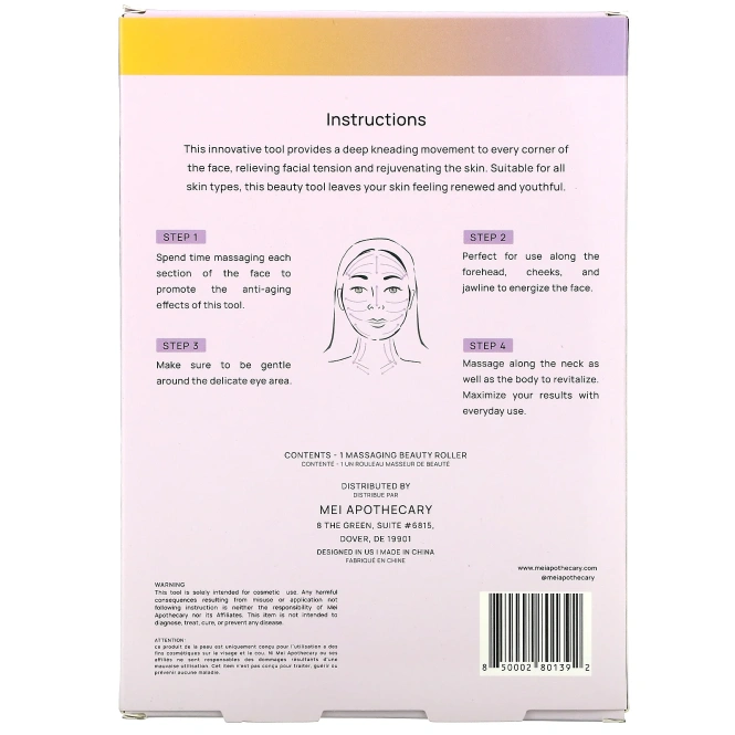 Mei Apothecary, Skinsculpt, роликовый массажер для лица, 1 шт
