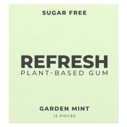 Refresh Gum, растительная жевательная резинка, садовая мята, 12 шт.