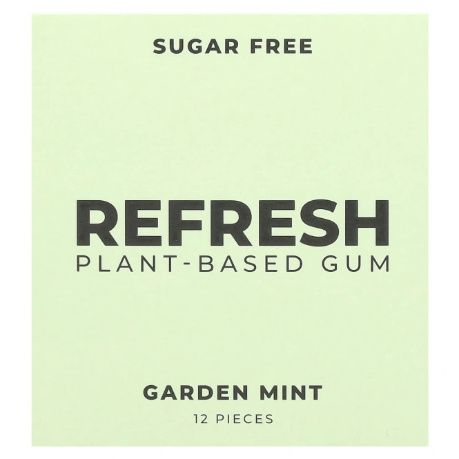 Refresh Gum, растительная жевательная резинка, садовая мята, 12 шт.