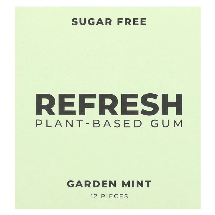 Refresh Gum, растительная жевательная резинка, садовая мята, 12 шт.