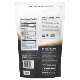 Terrasoul Superfoods, сладкие ядра какао-боба, подслащенные кокосом, 454 г (16 унций)