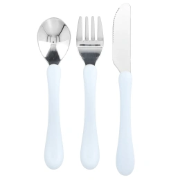 Green Sprouts, Stainless Steel & Sprout Ware®, Kid's Cutlery, 12+ Months, Blue, 3 Pieces