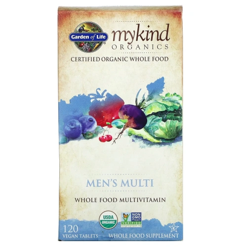 Garden of Life, MyKind Organics, мультивитамины для мужчин, цельный мультивитамин, 120 растительных таблеток