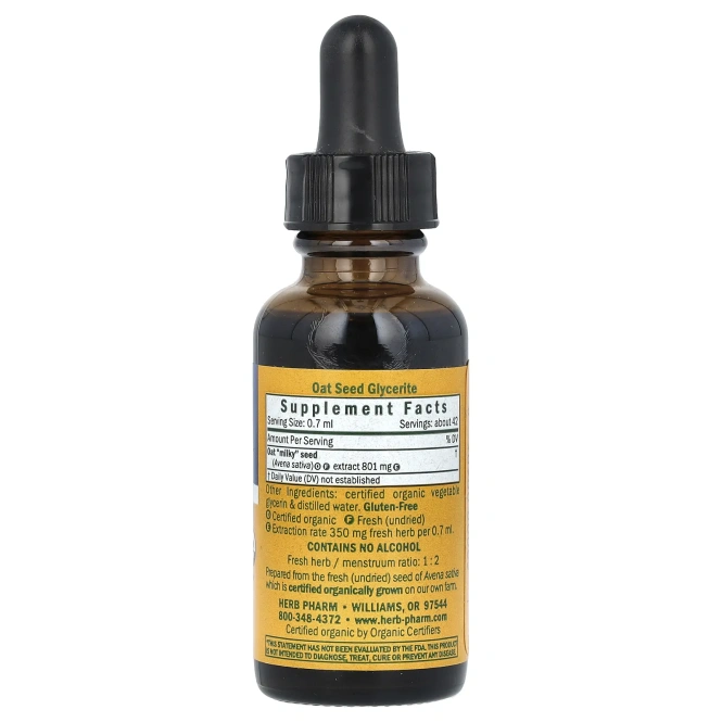 Herb Pharm, Экстракт семян овса, без спирта, 29,6 мл