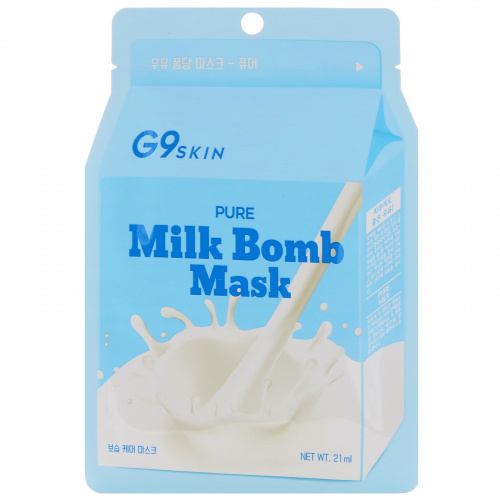 G9skin, Маска Pure Milk Bomb, 5 масок, 21 мл каждая