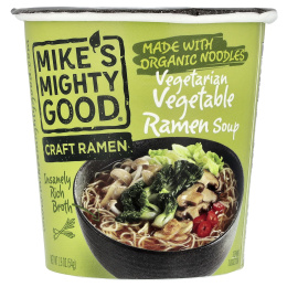 Mike's Mighty Good, Craft Ramen, вегетарианский овощной суп рамен, 54 г (1,9 унции)
