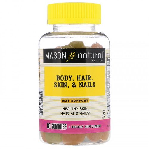 Mason Natural, Тело, волосы, кожа и ногти, 60 жевательных таблеток