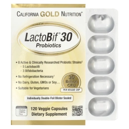 California Gold Nutrition, LactoBif® 30, пробиотики, 30 млрд КОЕ, 120 растительных капсул