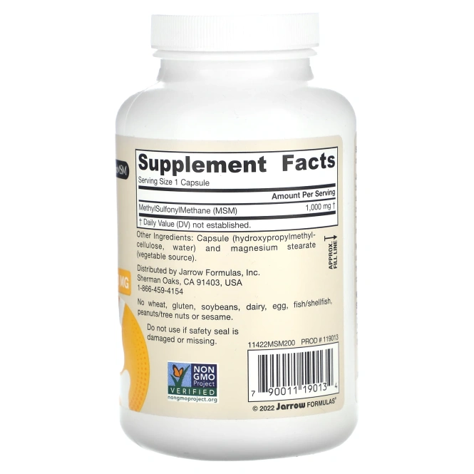 Jarrow Formulas, МСМ, 1000 мг, 200 капсул в растительной оболочке
