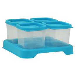 i play Inc., Green Sprouts, Fresh Baby Food Unbreakable Cubes, Aqua Set, 4 Pack - 4 oz (118 ml) Each