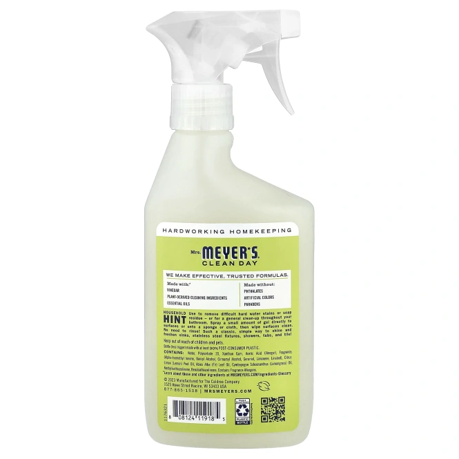 Mrs. Meyers Clean Day, Очищающий гель с уксусом, лимонная вербена, 473 мл (16 жидк. Унций)