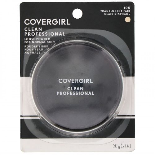 Covergirl, Clean Professional, рассыпчатая пудра, оттенок 105 «Прозрачный очень светлый», 20 г (0,7 унции)