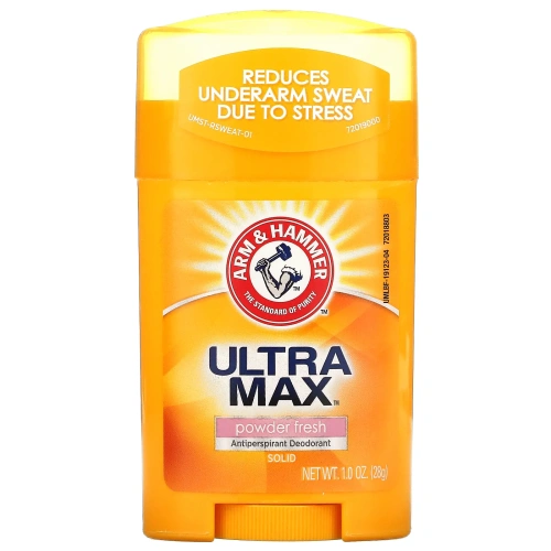 Arm & Hammer, UltraMax, твердый дезодорант-антипреспирант, для женщин, порошковый и свежий, 28 г