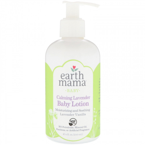 Earth Mama, Успокаивающий лавандовый лосьон для детей, лаванды и ваниль 8 ж. унц.(240 мл)