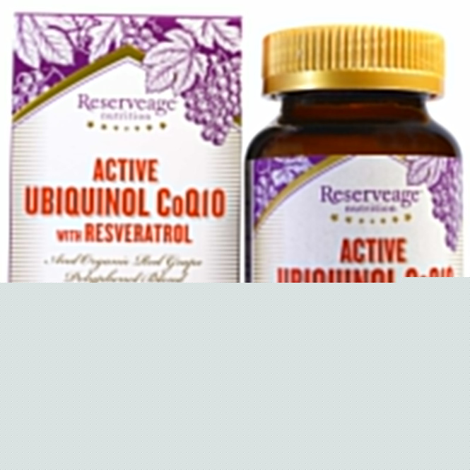 ReserveAge Nutrition, Активный убихинол CoQ10, ресвератрол, 60 капсул