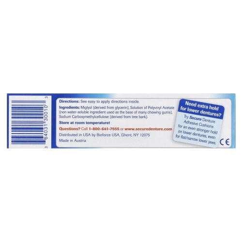 Secure Denture, Водостойкий клей для протезов, 40 г (1,4 унции)