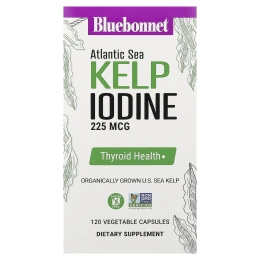 Bluebonnet Nutrition, йод из бурых водорослей атлантических морских водорослей, 225 мкг, 120 растительных капсул