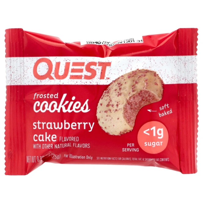 Quest Nutrition, глазированное печенье, клубничный торт, 8 шт. по 25 г (0,88 унции)