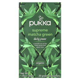 Pukka Herbs, органический зеленый чай, высшего качества зеленый матча, 20 саше, 30 г (1,05 унции)