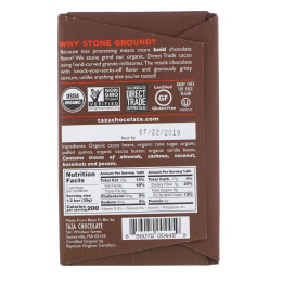 Taza Chocolate, Organic Dark Chocolate, Cacao Crunch, 2.5 oz (70 g)