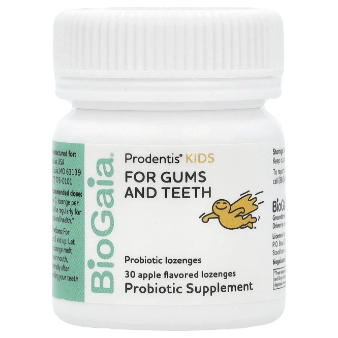BioGaia, Prodentis Kids, леденцы с пробиотиками, яблоко, 30 леденцов