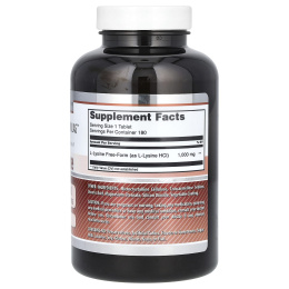 Amazing Nutrition, L-лизин, 1000 мг, 180 таблеток