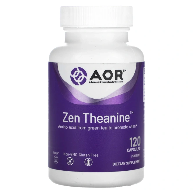 Advanced Orthomolecular Research AOR, Zen Theanine, 120 капсул