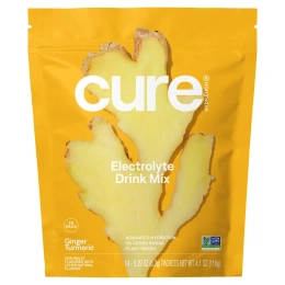 Cure Hydration, Hydration Mix, Golden Hour, средство для восполнения потерь жидкости, имбирь и куркума, 14 пакетиков по 8,3 г (0,29 унции)