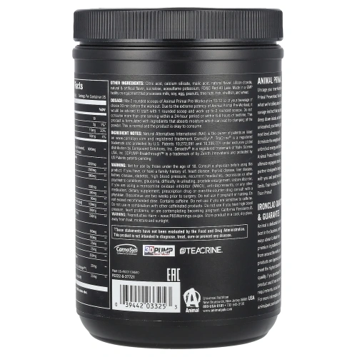 Animal, Animal Primal Preworkout Клубника Арбуз 507,5 грамма