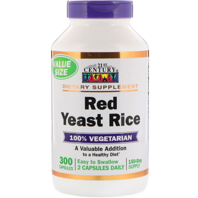 21st Century, Красный дрожжевой рис, 300 капсул