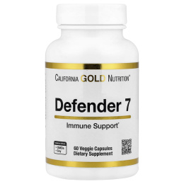 California Gold Nutrition, Defender 7, с витамином A, цинком, селеном и овсяным бета-глюканом, 60 растительных капсул