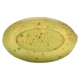 South of France, Зеленый чай, резной кусочек французского овального мыла с органическим маслом ши, 6 унций (170 гр)