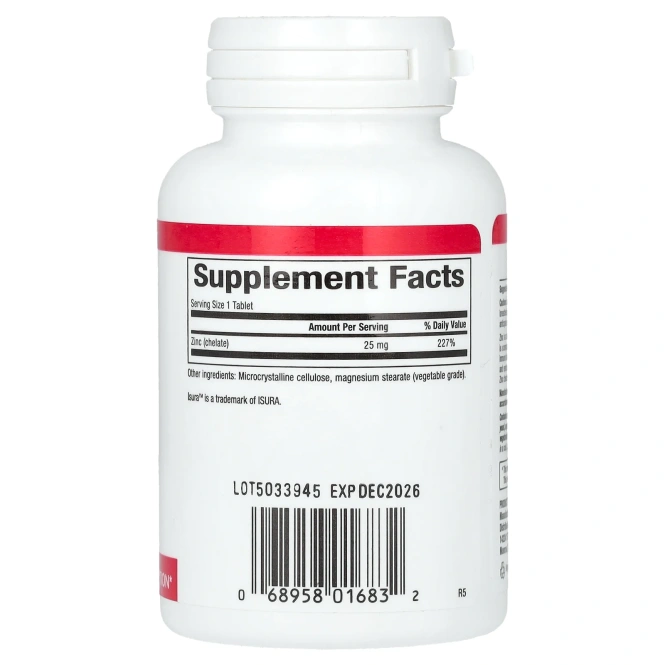 Natural Factors, Хелатный цинк, 25 мг, 90 таблеток