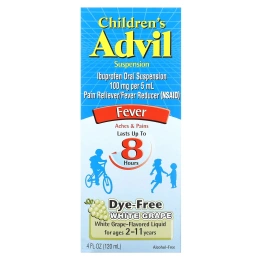 Advil, Children's Advil, Fever, для детей в возрасте от 2 до 11 лет, белый виноград, 120 мл (4 жидк. унции)