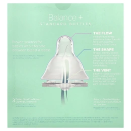 Evenflo Feeding, Balance+, флаконы со стандартными свойствами, для детей от 0 месяцев, с медленным потоком, 3 флакона по 270 мл (9 унций)