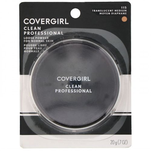 Covergirl, Clean Professional, рассыпчатая пудра, оттенок 115 «Прозрачный средний», 20 г (0,7 унции)