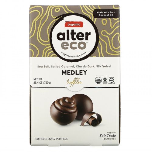 Alter Eco, Organic Truffles, Medley, 60 Pieces, .42 oz Each