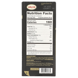 Valor, темный шоколад с апельсином, 70% какао, 100 г (3,5 унции)