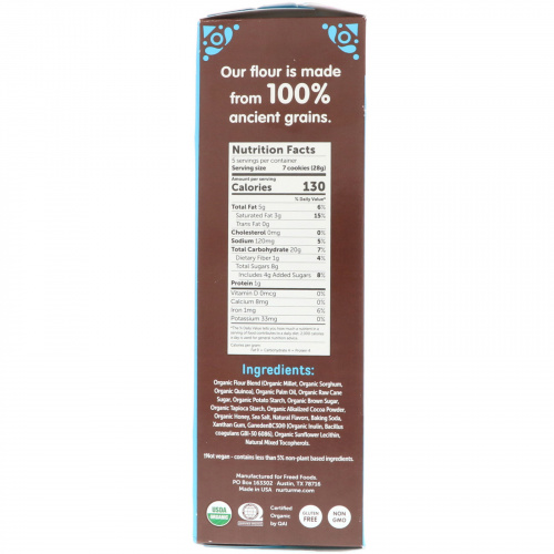 NurturMe, Organic Ancient Grain Cookies, With Probiotics, Cocoa, 5 oz (142 g)