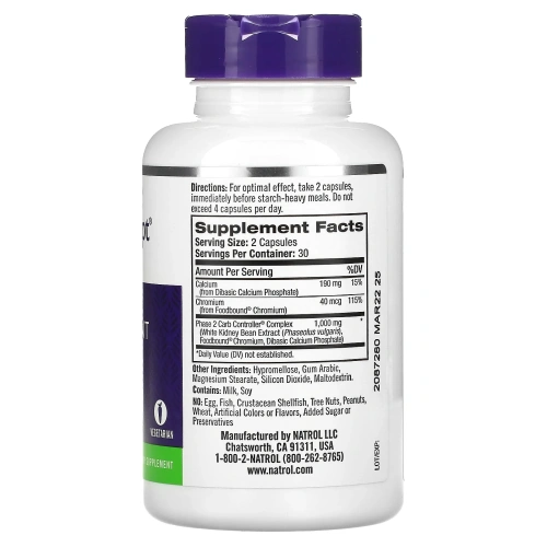 Natrol, Carb Intercept with Phase 2 Carb Controller, 1000 mg, 60 Veggie Caps