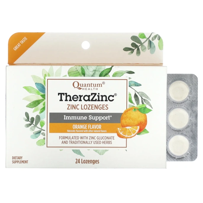 Quantum, Thera Zinc пастилки Апельсин 24 пастилки