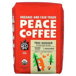 Peace Coffee, Organic Tree Hugger, молотый, темная обжарка, 340 г (12 унций)