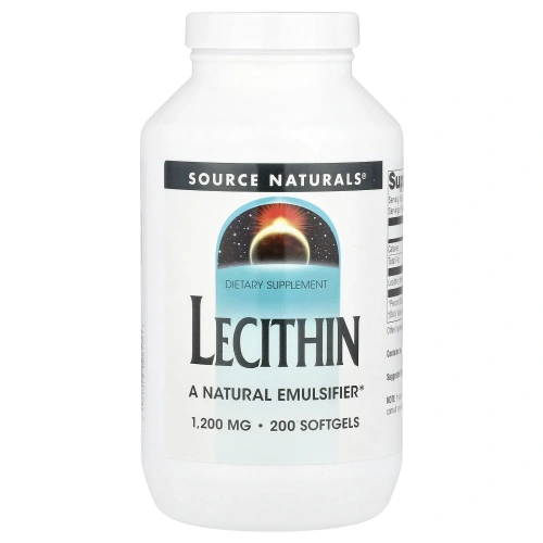 Source Naturals, Лецитин, 200 гелевых капсул