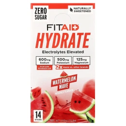 FITAID, Hydrate, арбузная волна, 14 стиков, 5,2 г (0,18 унции)