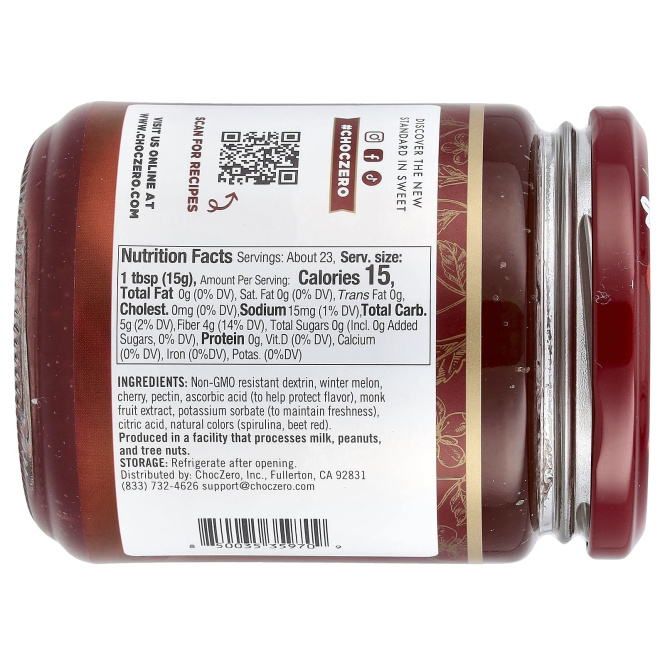 ChocZero, Fruit Spread, черная вишня, 340 г (12 унций)